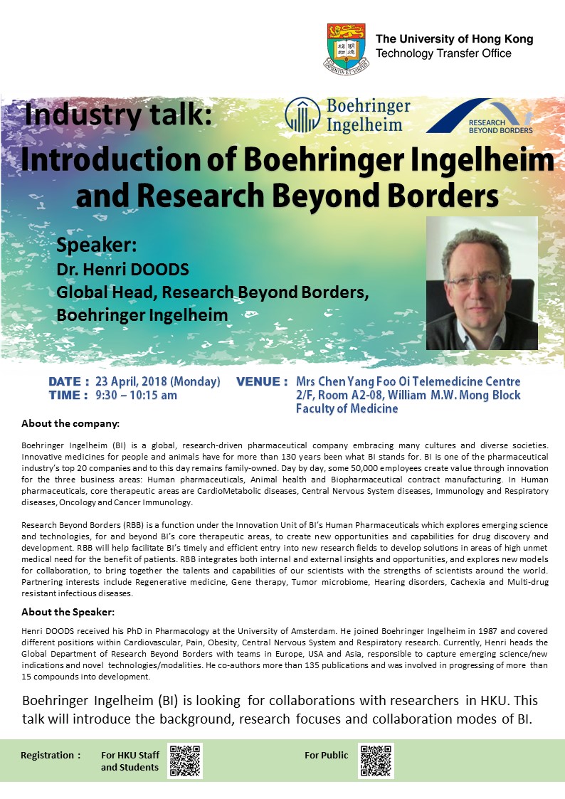 Industry talk: Introduction of Boehringer Ingelheim and Research Beyond Borders