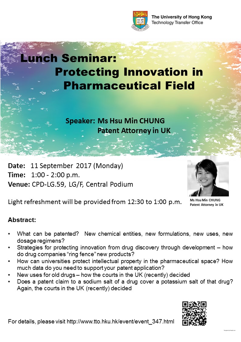 Lunch Seminar: Protecting Innovation in Pharmaceutical Field