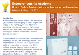 Entrepreneurship Academy 2012